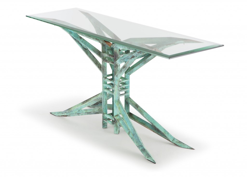 custom copper console table - palermo by Scott Yocco